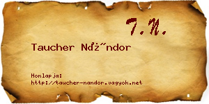 Taucher Nándor névjegykártya
